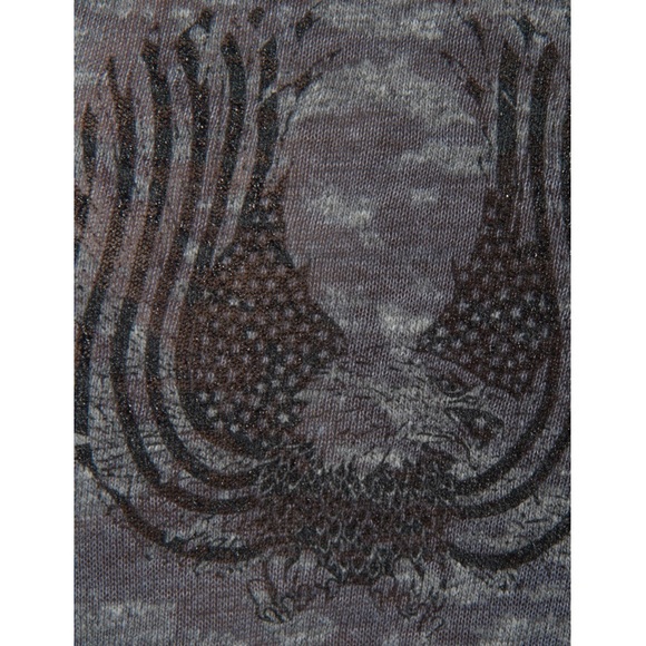 new Lauren Moshi ☻︎ Debbi Mini Eagle Pocket Tee ☻︎ Heather Grey Burnout ☻ M L - Picture 15 of 16